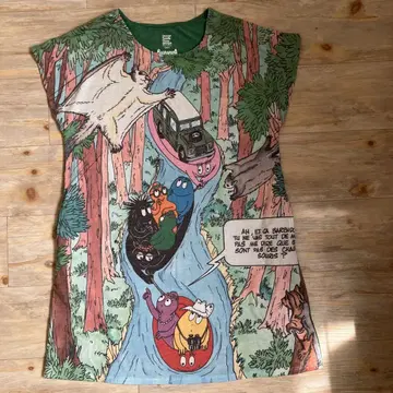 바바파파 x 그라니프 하프 슬리브 튜닉 원피스 무사사비