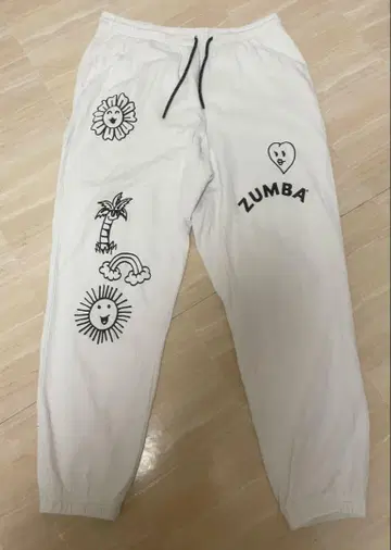ZUMBA 줌바 스웨트 팬츠 정품 화이트 L 새상품급