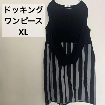 여성용 이소재 도킹 원피스 빅 사이즈 XL 모드 스타일