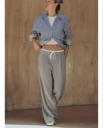 ZARA 더블 허리 밴딩 S 그레이