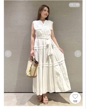 CELFORD 레이스 스퀘어 칼라 원피스
