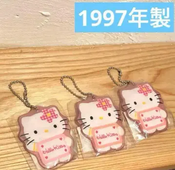 레트로 키티 헬로키티 하운드투스 체크 카오하나 키링 키체인