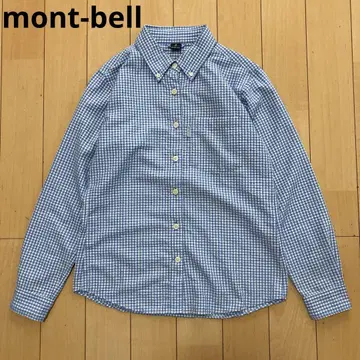 mont-bell 몽벨 긴팔 셔츠 깅엄 체크 블루 M 사이즈