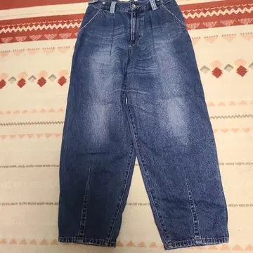 다크 블루 와이드 레그 데님
