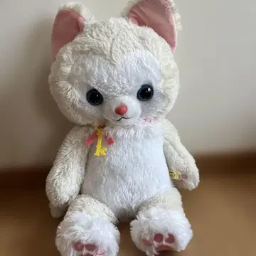 고양이 봉제 인형 화이트 약 40cm