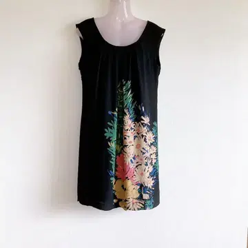 tibi NEW YORK 실크 슬리브리스 튜닉 원피스 블랙