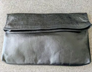 블랙 가죽 클러치백 플랩형