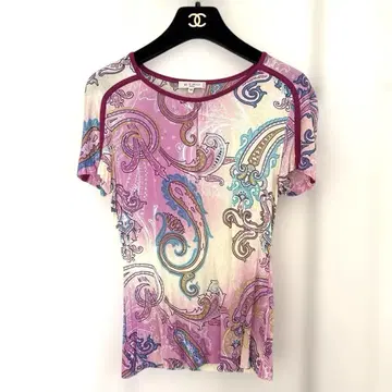 에트로 ETRO 페이즐리 무늬 티셔츠 핑크 계열 사이즈 44