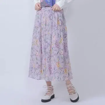 로이스크레용 워터 플라워 스커트 꽃무늬 라벤더 &ellecy