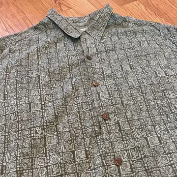 00s L.L.Bean 엘엘빈 오픈 카라 셔츠 기하학 패턴