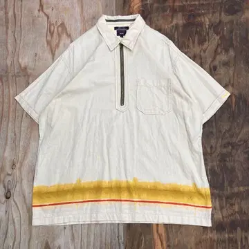 TOMMY 타미힐피거 90년대 하프 지퍼 반팔 풀오버 셔츠 구제 의류