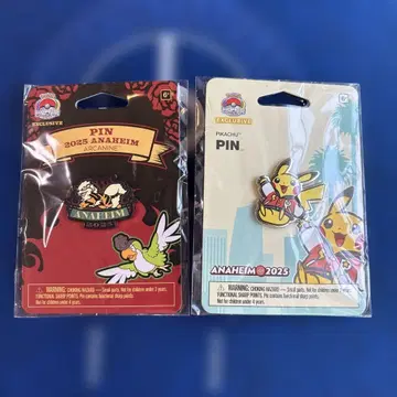 ANAHEIM 2025 피카츄&윈디 핀 배지 세트