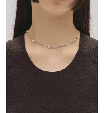 todayful Cord Pearl Choker 아이스 블루