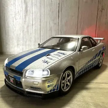 닛산 스카이라인 GT-R BNR34 1/24 실버 와일드