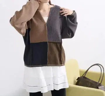 새상품급 신작 Kastane 앞뒤 2WAY 리브 패치워크 컷소