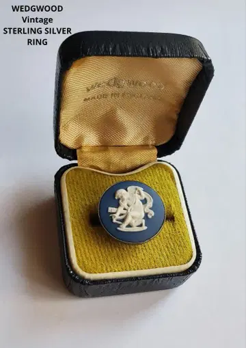 WEDGWOOD 빈티지 스털링 실버 재스퍼 반지