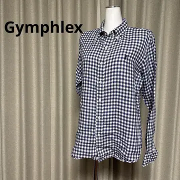 Gymphlex 짐플렉스 긴팔 셔츠 버튼 다운 깅엄 파랑 16