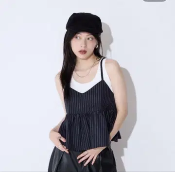 JEANASIS 백 리본 개더 캐미 네이비