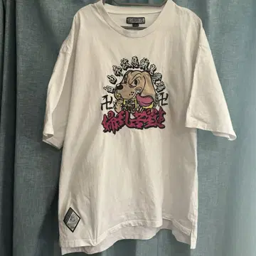 푸랭크스타즈 콜라보 GALFY 티셔츠 대형견 갈피 화이트