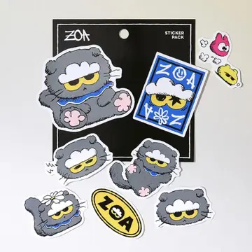 ZO&FRIENDS ZOA 고양이 A&NE 스티커 2종 세트