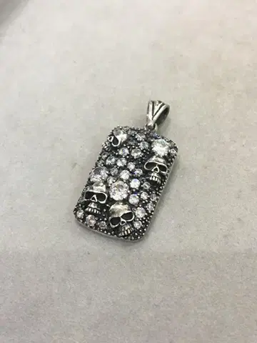 [새상품] silver925 스컬 해골 펜던트 탑 지르코니아