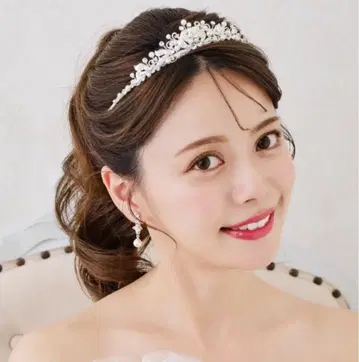 웨딩 티아라 펄 크리스탈