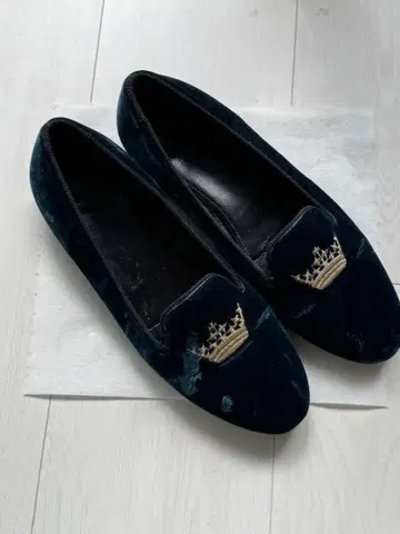 Church's 처치 벨로아 벨벳 오페라 슈즈 블루그린