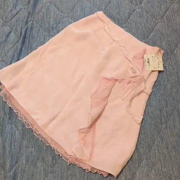 미사용 새상품 핑키걸즈 플레어 스커트 S 핑크 레이스 벨트 포함