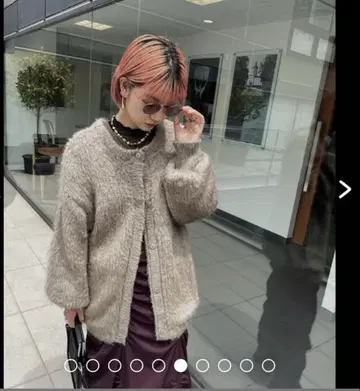 Amderi 가디건 2WAY MOHAIR SHAGGY KNIT