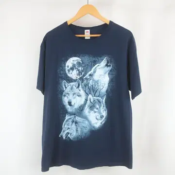 새상품급 VINTAGE 울프 문 오버 사이즈 애니멀 티셔츠 L