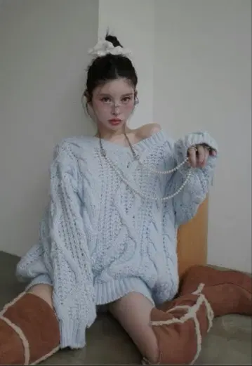 Darich 다리치 루즈 케이블 로우게이지 니트 튜닉