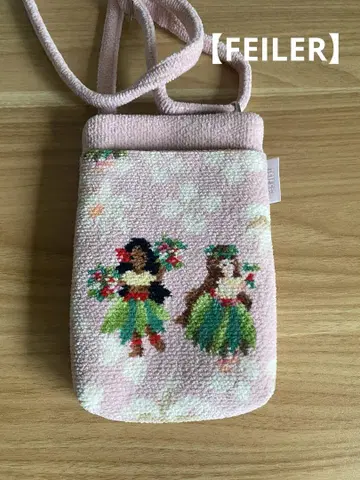 FEILER 페일러 마나마나 스마트폰 홀더 핑크 쉐닐 직조 파우치
