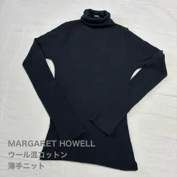 MARGARET HOWELL 다크 네이비 터틀넥 스웨터