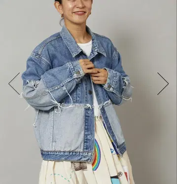 프리다 Vintage 리버서블 리메이크 데님 자켓 색스 블루