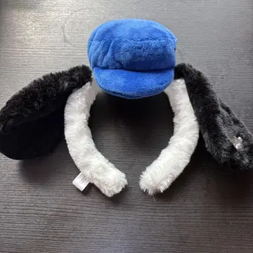 귀 달린 플리스 캡 파랑과 블랙