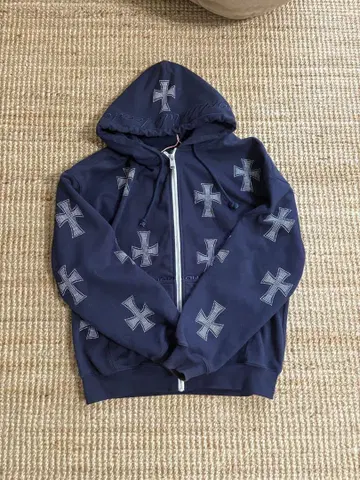 UNKNOWN 언노운 Cross Rhinestone Zip Hoodi