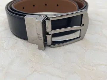 DUNHILL 블랙 가죽 벨트 메탈 버클 포함