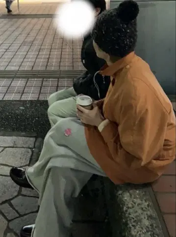 오렌지 코튼 혼방 트렌치코트
