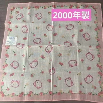 헬로키티 키티 장미 장미 손수건 라메 레어 2000년