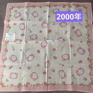 헬로키티 키티 장미 장미 손수건 라메 레어 2000년