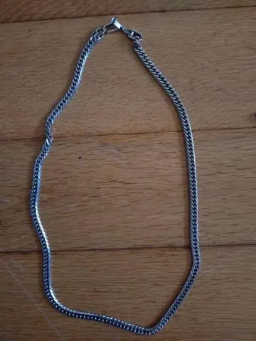 티타늄 키헤이 목걸이 플래티넘 가공 6면 더블 50cm