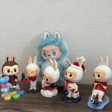 라부부 피규어 5개 봉제 인형 키홀더 세트