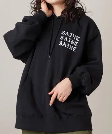SAINT LOUIS 후드 부착 후드티 블랙