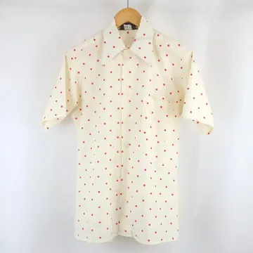 70s VINTAGE VAN HEUSEN 나일론 도트 셔츠 구제 의류 M