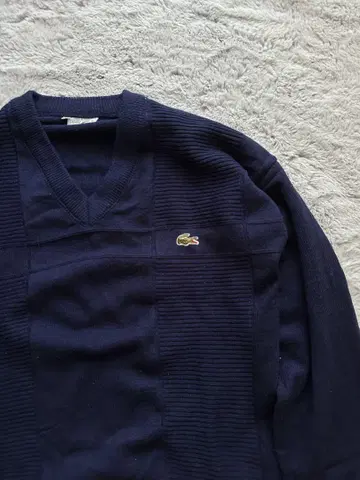 새상품급 프랑스제 LACOSTE 라코스테 코튼 니트 스웨터 네이비