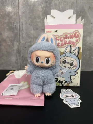 POPMART 라부부 LABUBU 마카롱 블루