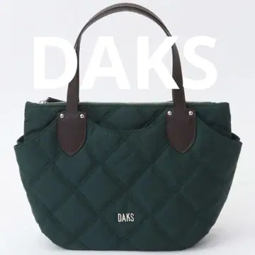 닥스 더블 퀼트 나일론 토트 M 그린