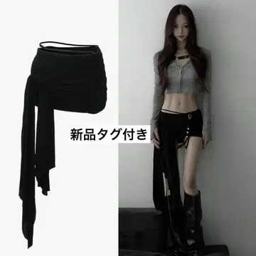 theredthread S mini skort pareo / black
