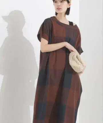 가을 컬러 여름옷 면 소재 체크 롱 원피스