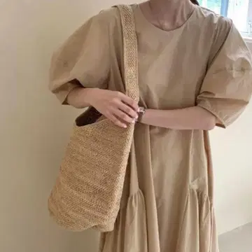베이지 스트로 백 심플
